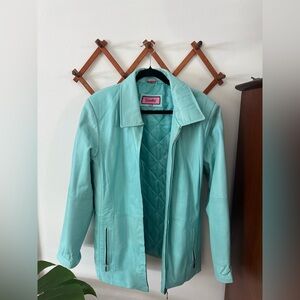 Elegant Women's Mint Leather Jacket